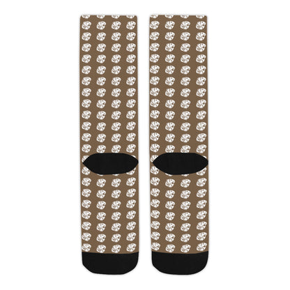 KHS - Crew Socks, Brown/White, Adult