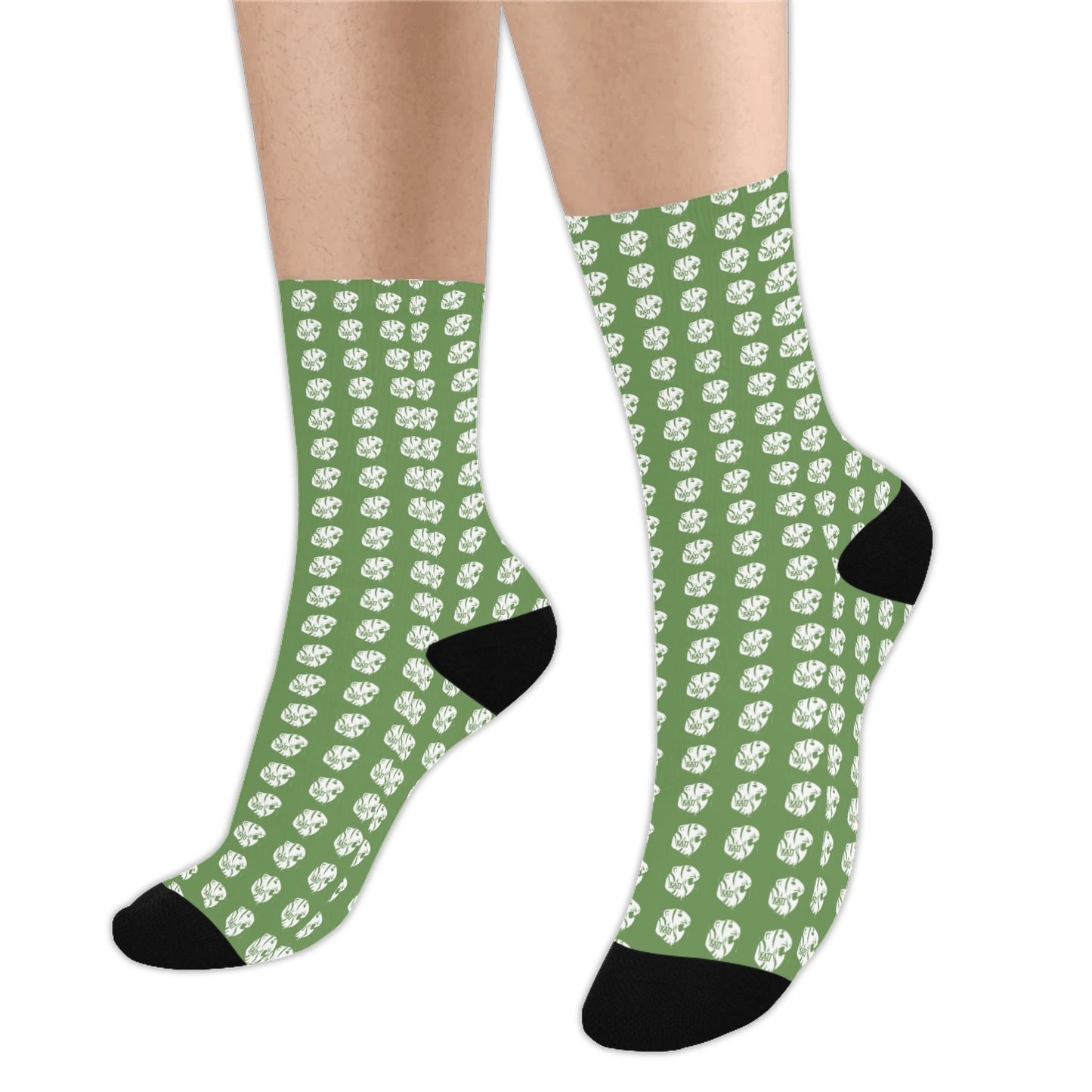 KHS - Crew Socks, Green/White, Adult