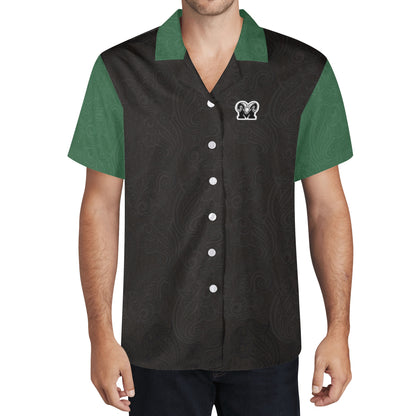 MCHS - Hawaiian Casual Shirt, Black/Green