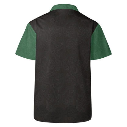 MCHS - Hawaiian Casual Shirt, Black/Green