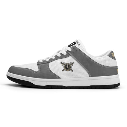 JHS - Mens D-Stylish Low Top Leather Sneakers, Two Tone