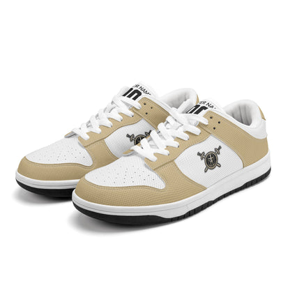 JHS - Mens D-Stylish Low Top Leather Sneakers, Two Tone