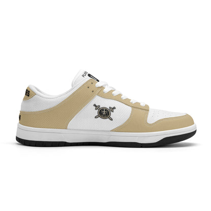 JHS - Mens D-Stylish Low Top Leather Sneakers, Two Tone