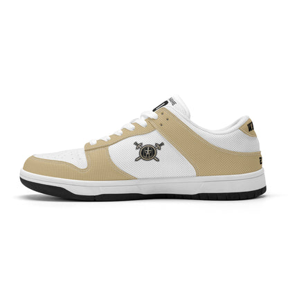 JHS - Mens D-Stylish Low Top Leather Sneakers, Two Tone