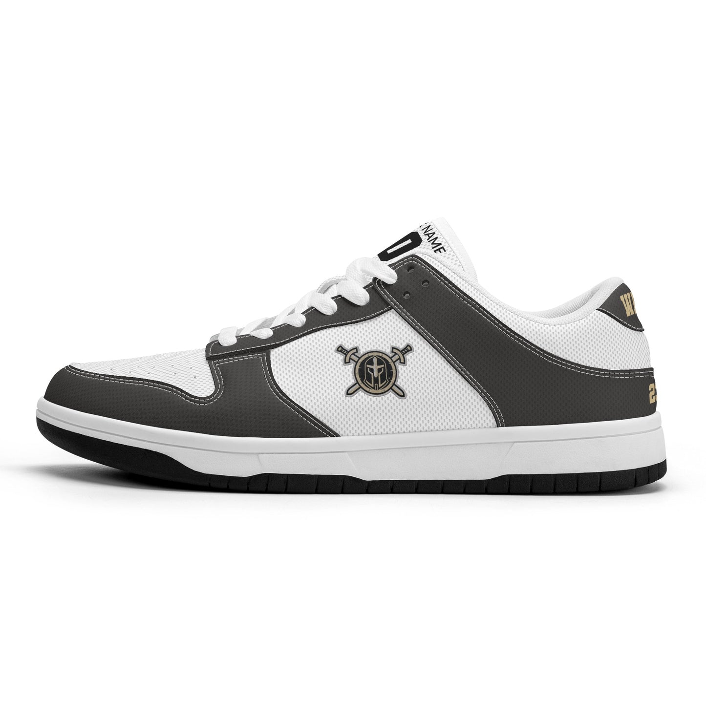 JHS - Mens D-Stylish Low Top Leather Sneakers, Two Tone