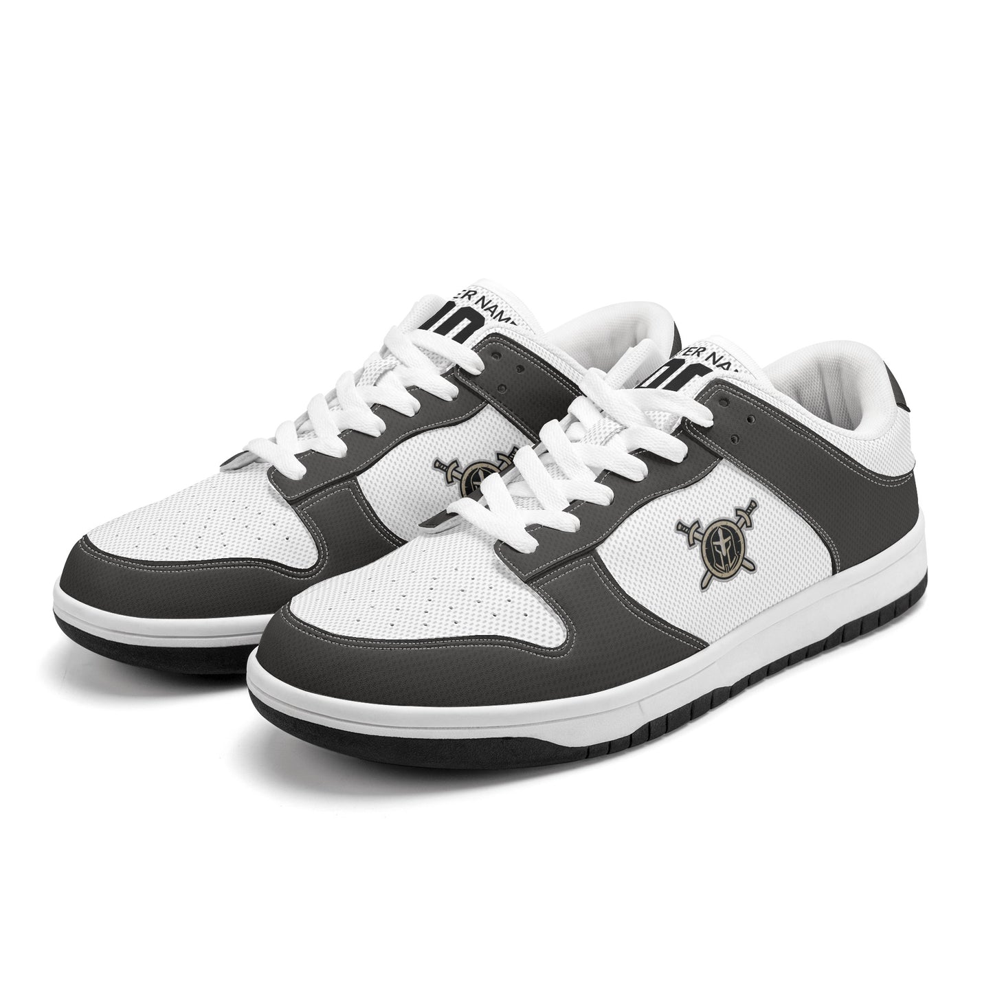 JHS - Mens D-Stylish Low Top Leather Sneakers, Two Tone