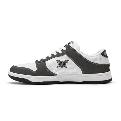 JHS - Mens D-Stylish Low Top Leather Sneakers, Two Tone