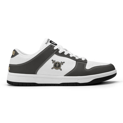 JHS - Mens D-Stylish Low Top Leather Sneakers, Two Tone