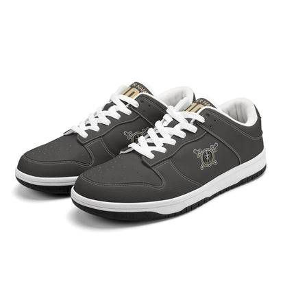 JHS - Mens D-Stylish Low Top Leather Sneakers, Solid
