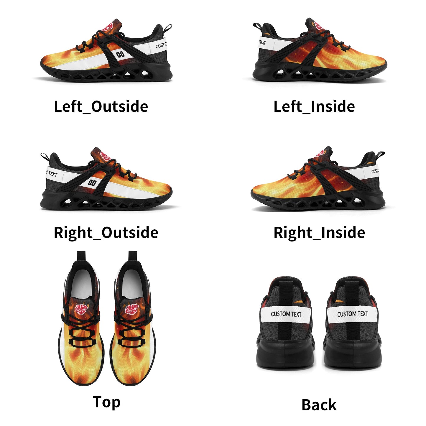 KHS - "Flames" Elastic Sport Sneakers