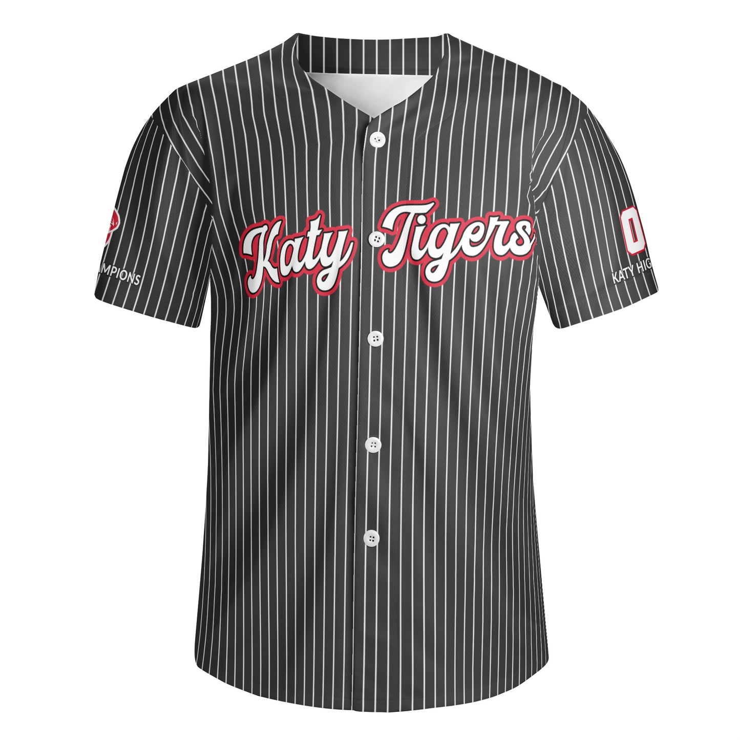 KHS - Striped Baseball Jersey, Red/White/Black