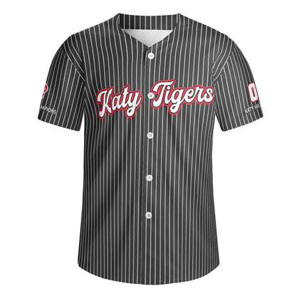 KHS - Striped Baseball Jersey, Red/White/Black