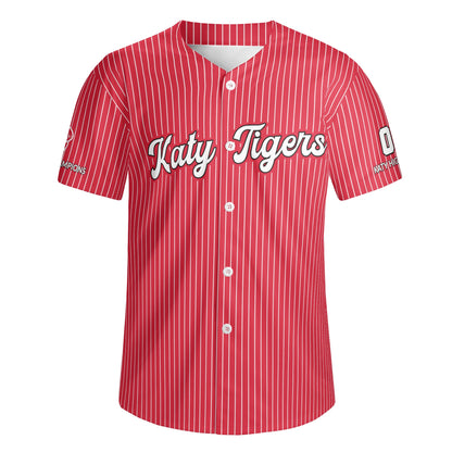 KHS - Striped Baseball Jersey, Red/White/Black