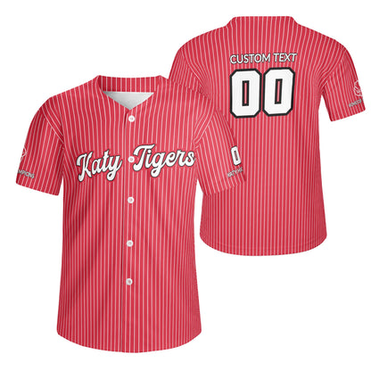 KHS - Striped Baseball Jersey, Red/White/Black
