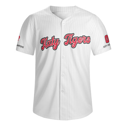 KHS - Striped Baseball Jersey, Red/White/Black