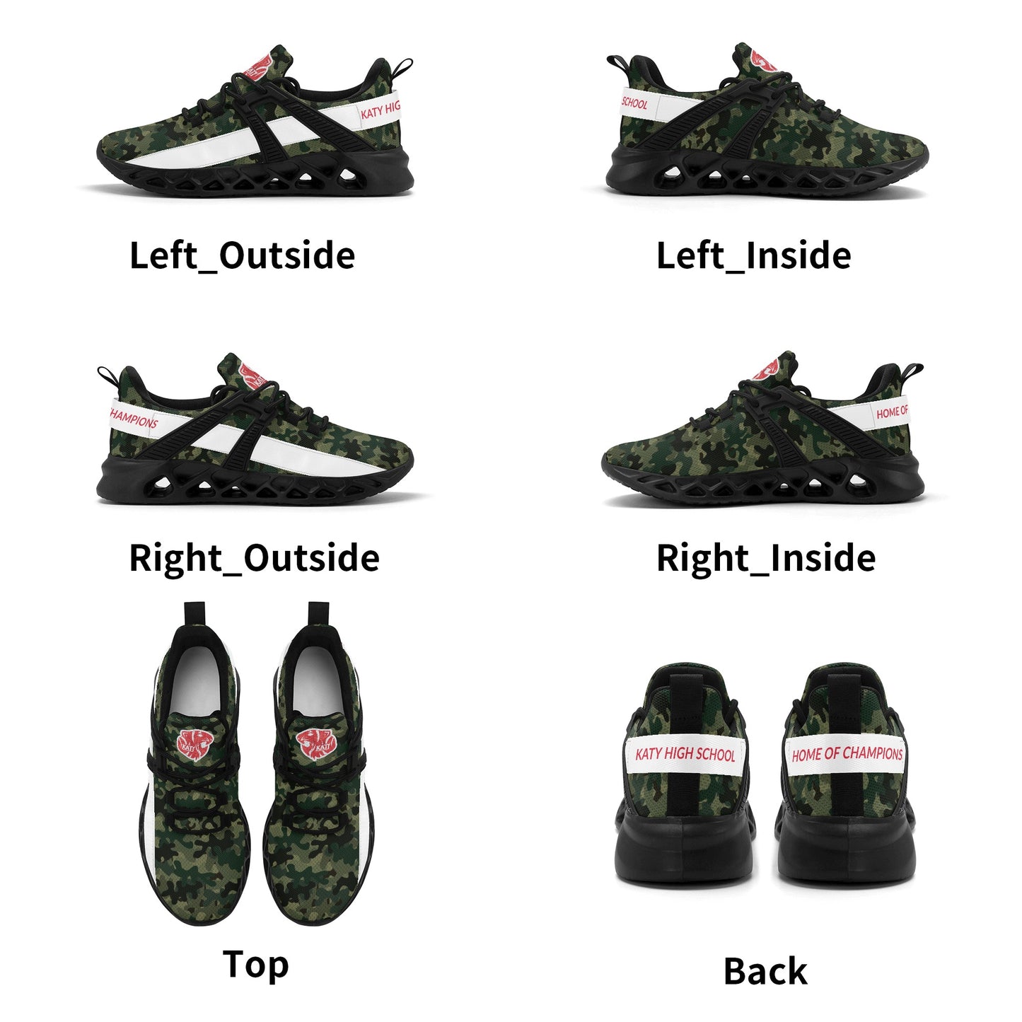 KHS - Men's New Elastic Sport Sneakers, Camo, 2 Color Options