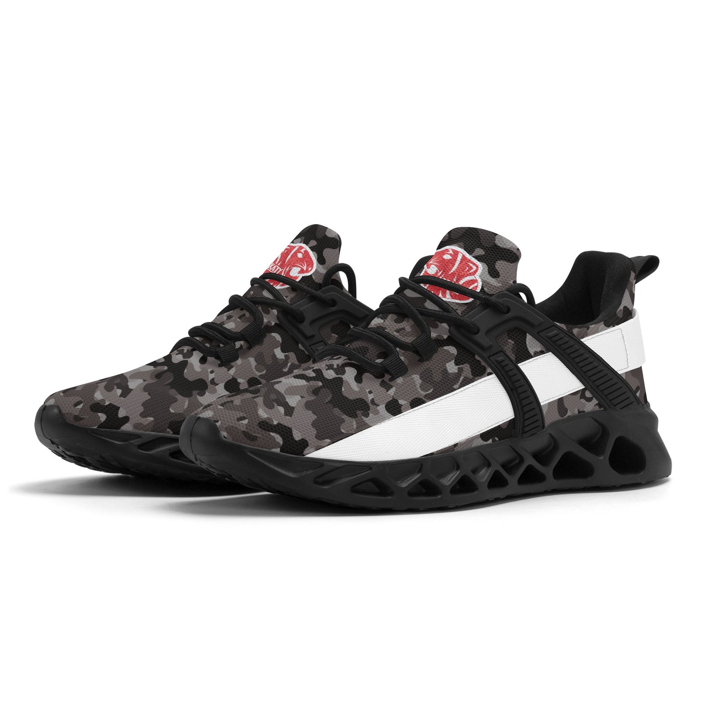 KHS - Men's New Elastic Sport Sneakers, Camo, 2 Color Options