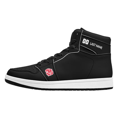 KHS - Mens High Top Leather Sneakers, Solid, 3 Color Options