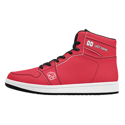 KHS - Mens High Top Leather Sneakers, Solid, 3 Color Options