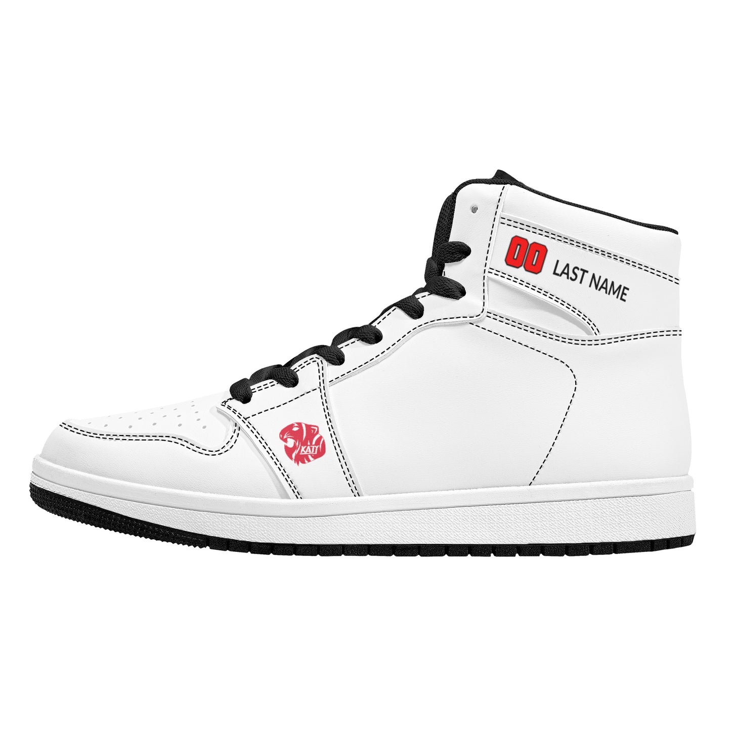 KHS - Mens High Top Leather Sneakers, Solid, 3 Color Options