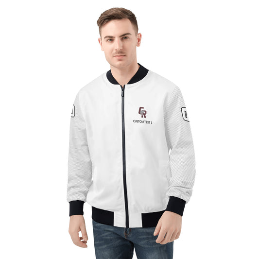 CRHS - Adult Zip-Up Bomber Jacket, White/White