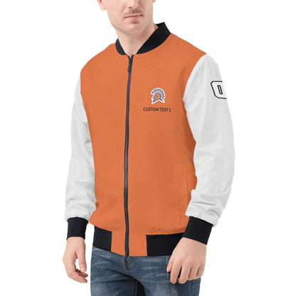 SLHS - Adult Zip-Up Bomber Jacket, Orange/White