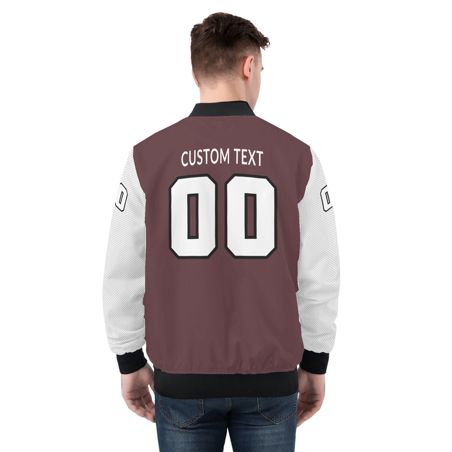 CRHS - Adult Zip-Up Bomber Jacket, Maroon/White