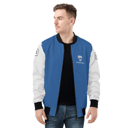 JETHS - Adult Zip-Up Bomber Jacket, Blue/White