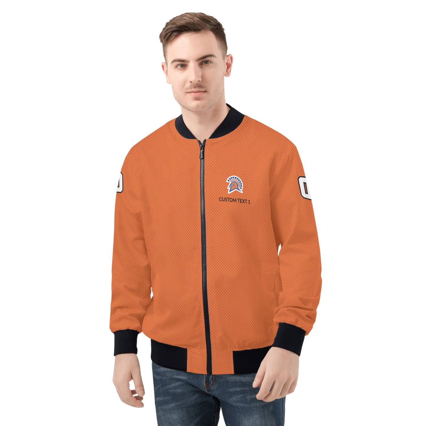 SLHS - Adult Zip-Up Bomber Jacket, Orange/Orange