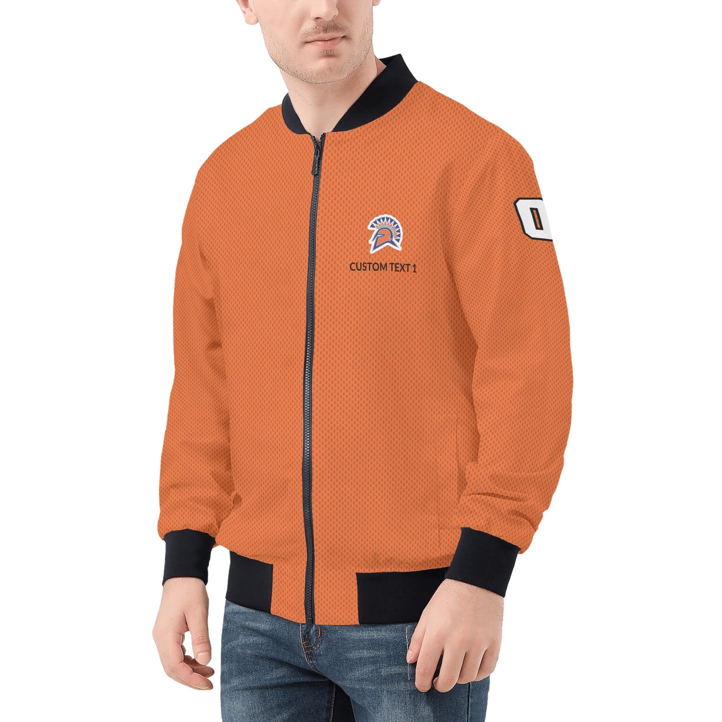 SLHS - Adult Zip-Up Bomber Jacket, Orange/Orange