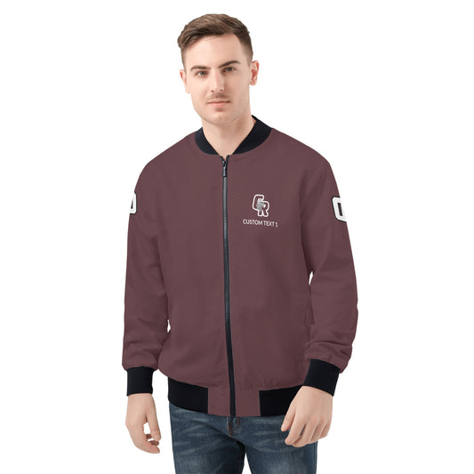 CRHS - Adult Zip-Up Bomber Jacket, Maroon/Maroon