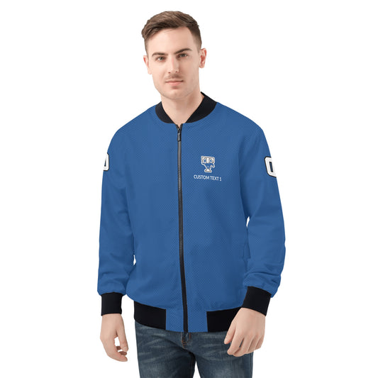 JETHS - Adult Zip-Up Bomber Jacket, Blue/Blue