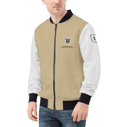 JHS - Adult Zip-Up Bomber Jacket, Gold/White