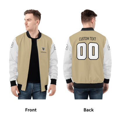 JHS - Adult Zip-Up Bomber Jacket, Gold/White