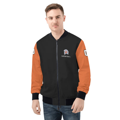 SLHS - Adult Zip-Up Bomber Jacket, Black/Orange