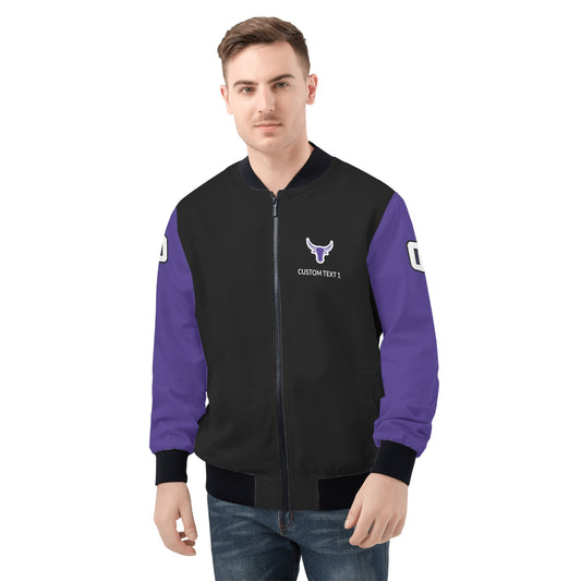 MRHS - Adult Zip-Up Bomber Jacket, Black/Purple