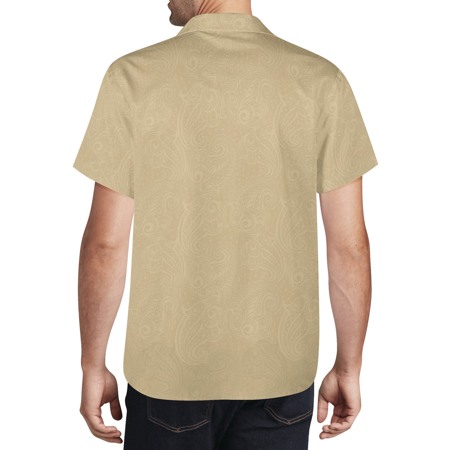 JHS - Hawaiian Casual Shirt, Gold/Gold