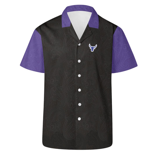 MRHS - Hawaiian Casual Shirt, Black/Purple