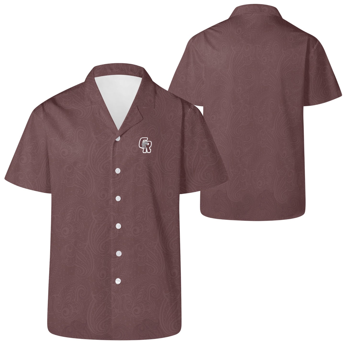 CRHS - Hawaiian Casual Shirt, Maroon/Maroon