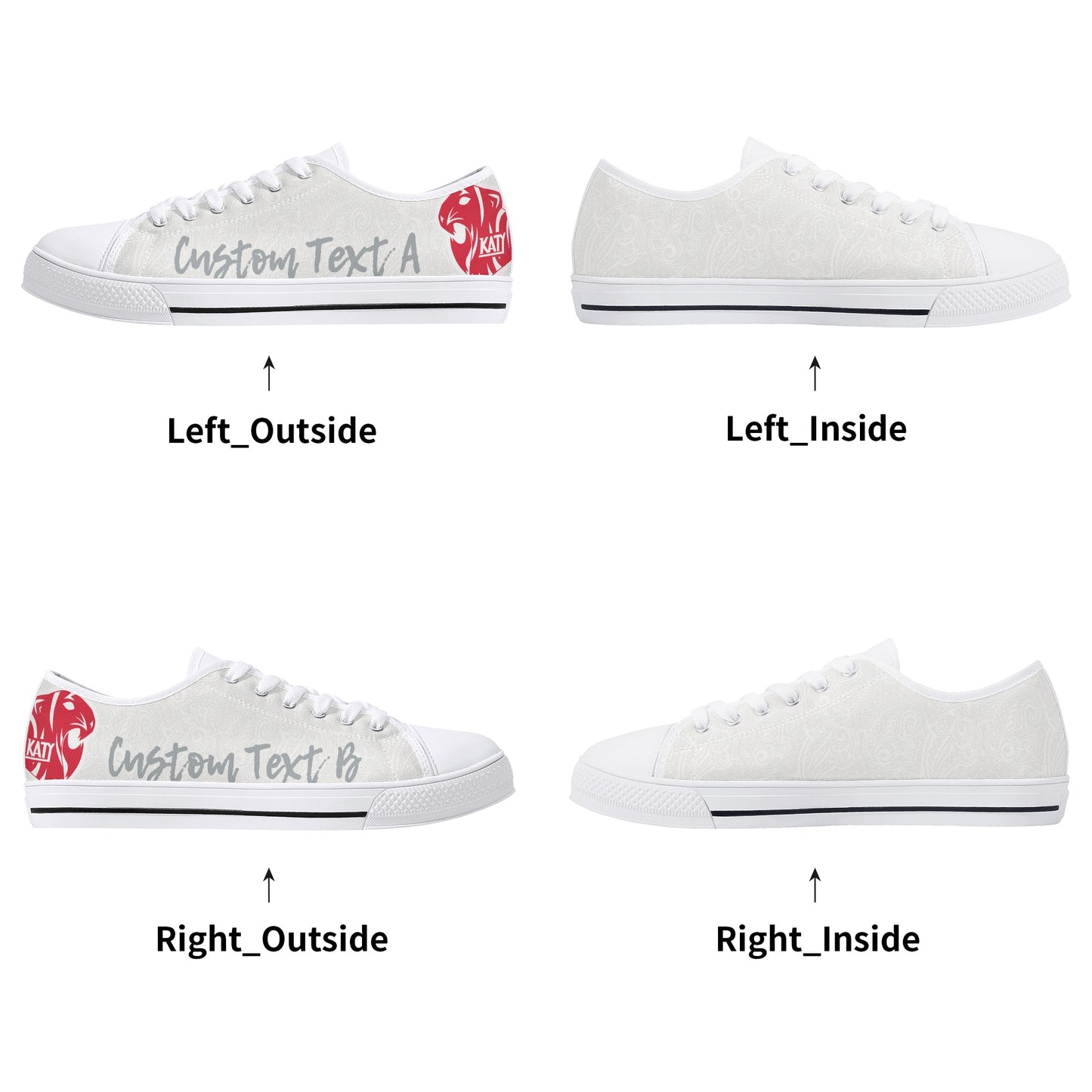 KHS - Womens Lightweight Low Top Canvas Shoes, Three Color Options