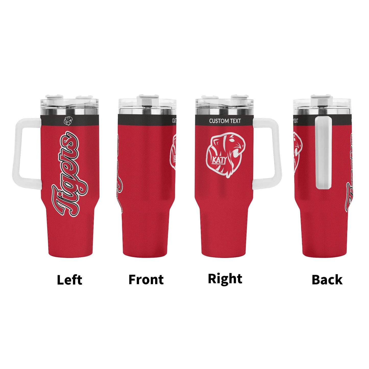 KHS - Personalized 40oz Stainless Steel Tumbler Gift With White Handle and Straw