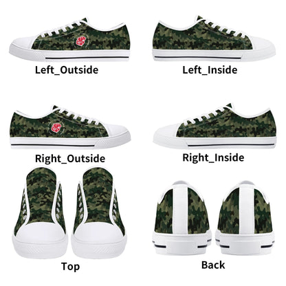 KHS - Womens Low Top Canvas Shoes, Camo Pattern, White Sole