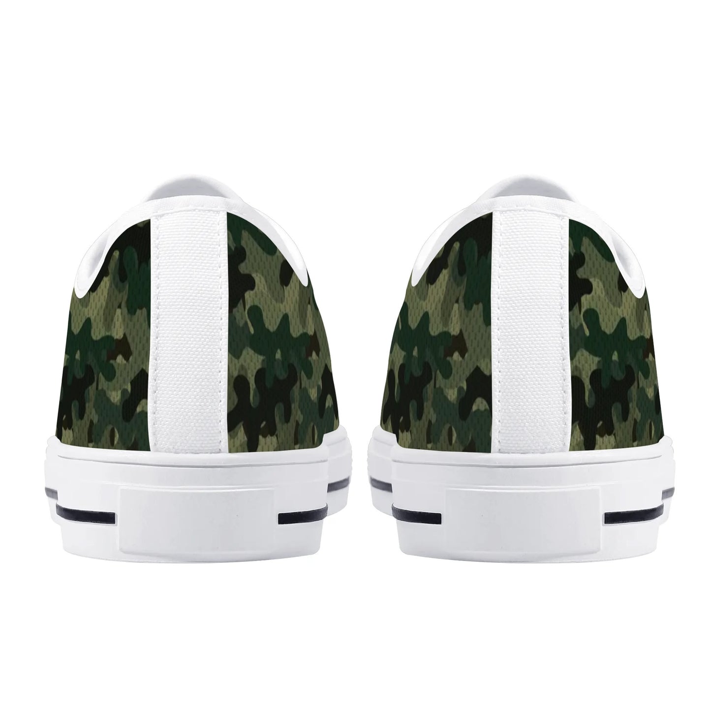 KHS - Womens Low Top Canvas Shoes, Camo Pattern, White Sole