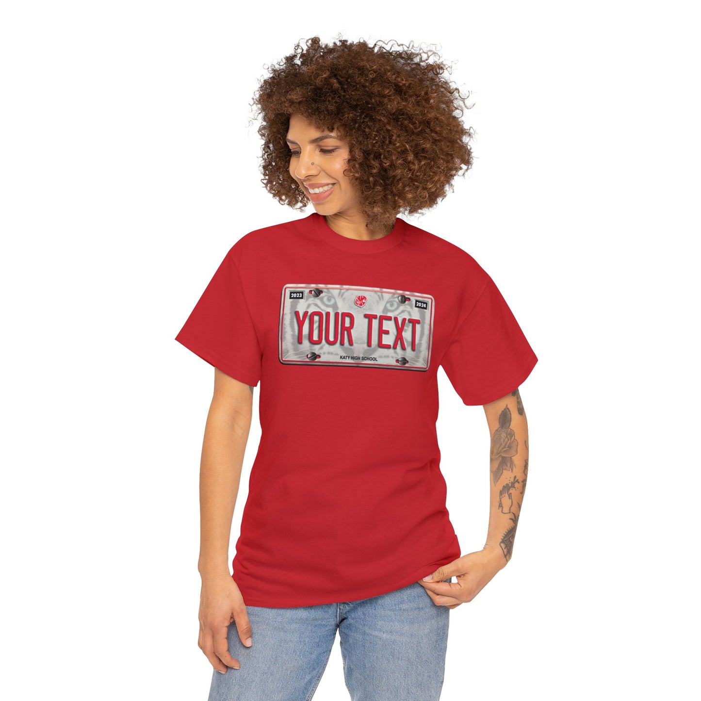 KHS - License Plate Custom Text FRONT Heavy Cotton Tee