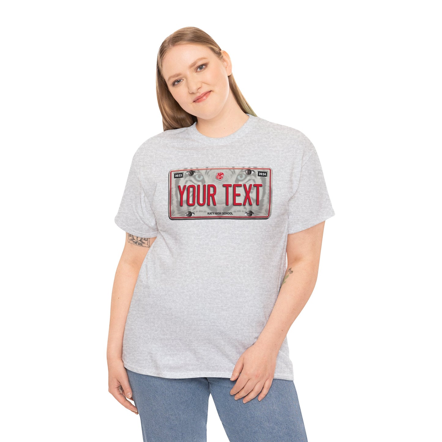 KHS - License Plate Custom Text FRONT Heavy Cotton Tee