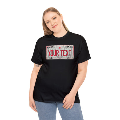 KHS - License Plate Custom Text FRONT Heavy Cotton Tee