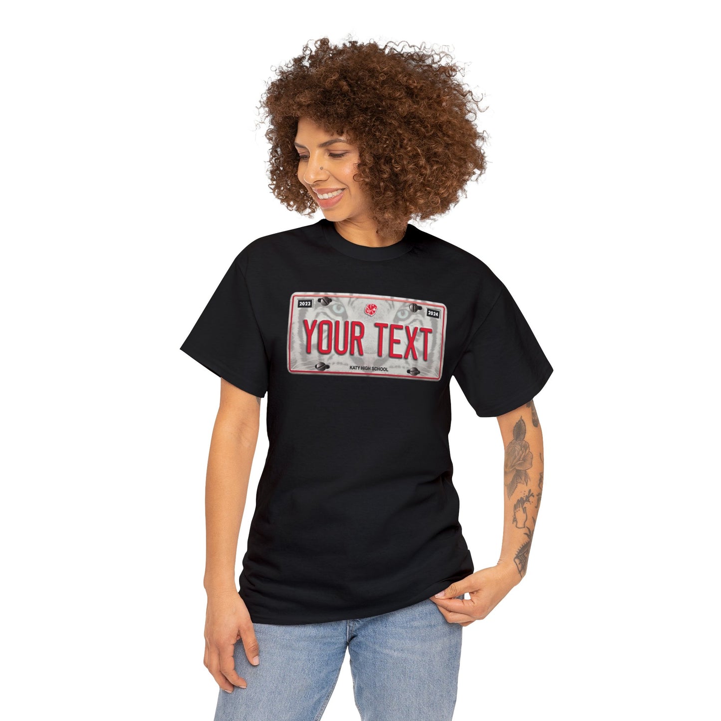 KHS - License Plate Custom Text FRONT Heavy Cotton Tee