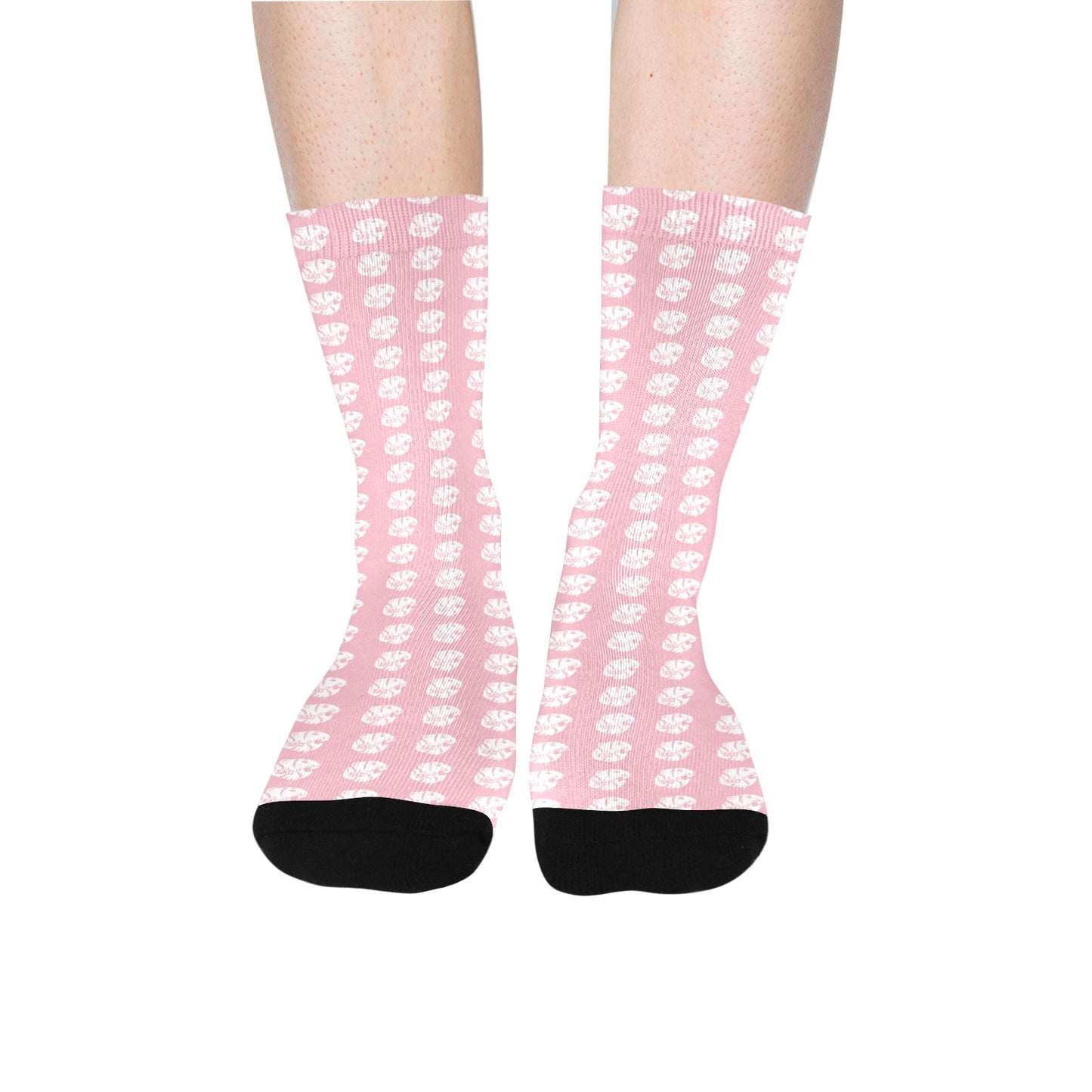 KHS - Crew Socks, Pink/White, Adult