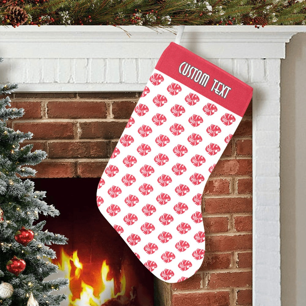 KHS - Christmas Stocking, White/Red Logos Christmas Stocking (Without Folded Top)