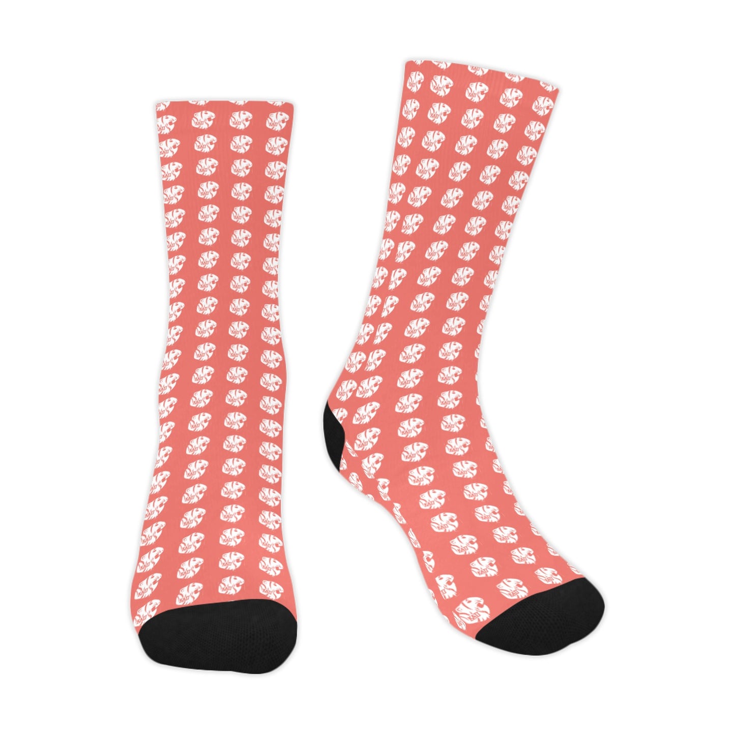 KHS - Crew Socks, Coral/White, Adult